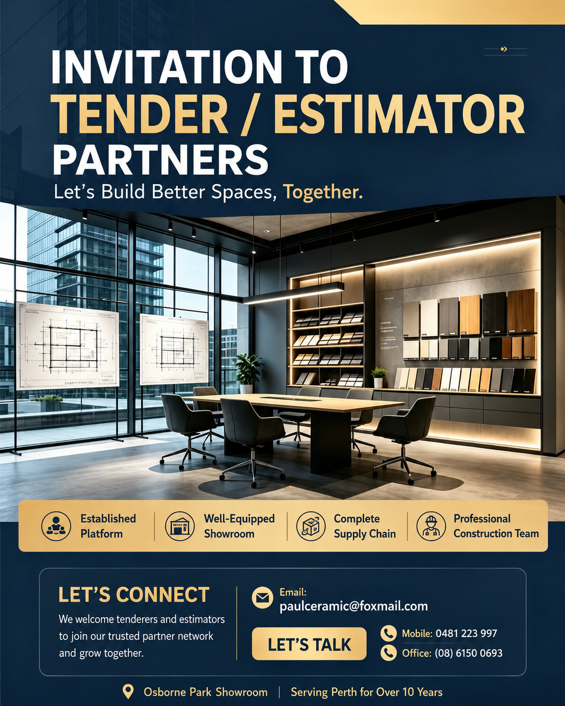 Commercial Tendering / Estimator – Partnership Opportunity | Perth